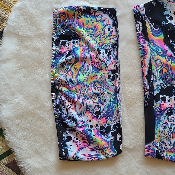 iHeartRaves 2 PC High Waist Bottoms & Tube Top Rave Neon Festival Summer Set - Picture 2 of 13